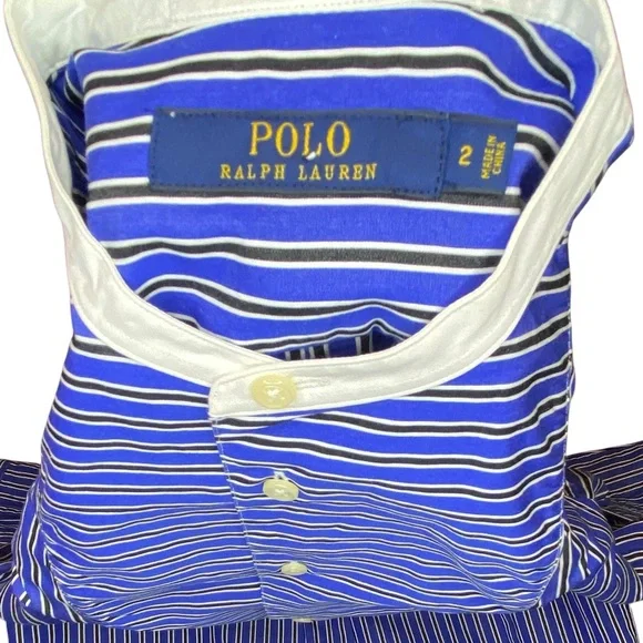 Polo Ralph Lauren Dress Women’s 2 Striped Blue White Black Preppy Classic Fall - Picture 4 of 6